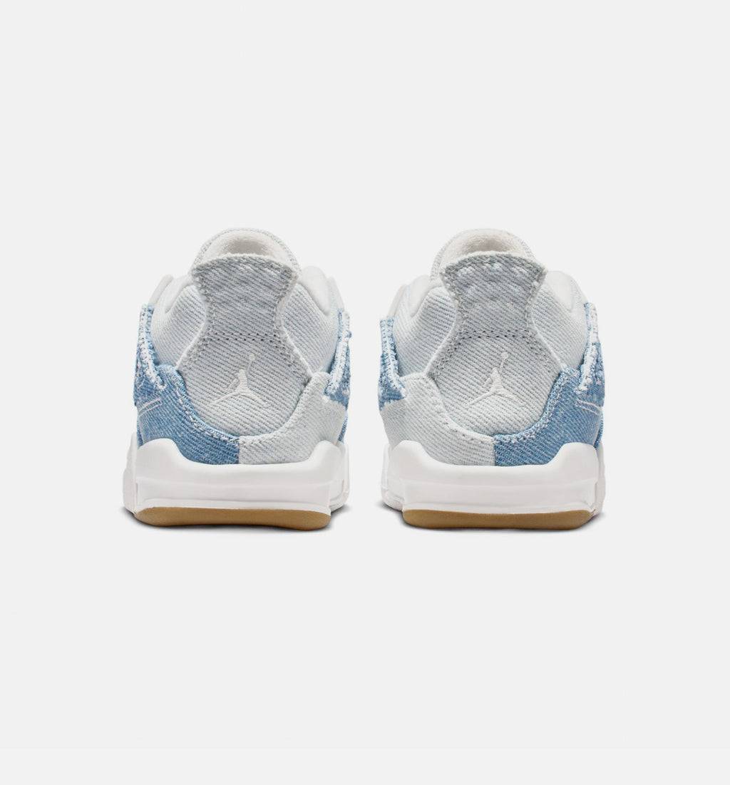 Air Jordan 4 Retro "Worn Blue" Infant/Toddler Shoe – Sail/Worn Blue/Metallic Gold