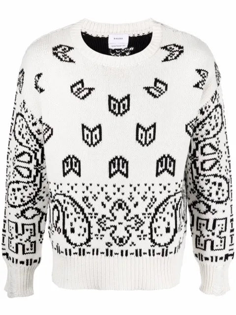 RHUDE paisley-print cotton jumper
