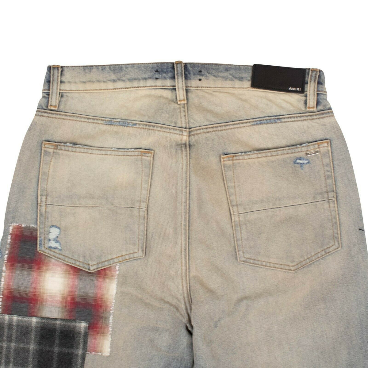 Amiri Mohair Patch Loose Jeans - Vintage Blue