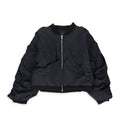 BLACK DRAPED BOMBER