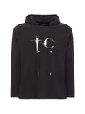 THUG CLUB waffle-knit logo-print hoodie