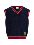 Drôle De Monsieur contrast-trim V-neck vest
