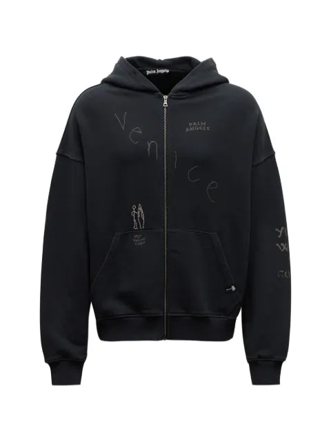 Palm Angels embellished logo-print hoodie