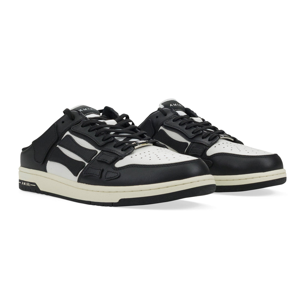 Black/White Skel Top Low Slip On