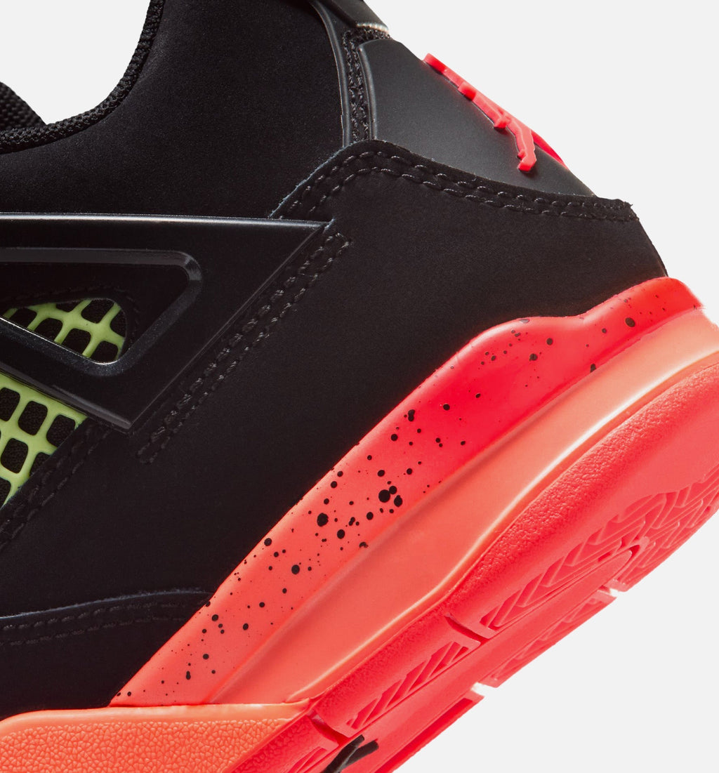 Air Jordan 4 Retro Black Infrared 23 Preschool Lifestyle Shoes - Black/Infrared 23/Bright Mango