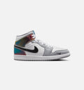 Air Jordan 1 Mid SE Men's Lifestyle Shoes | Black / White / Wolf Grey