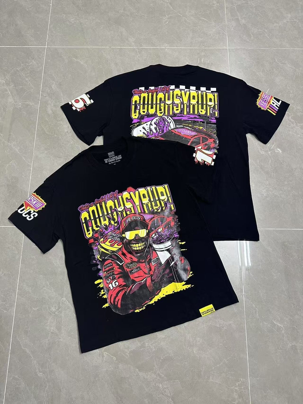 THAT'S A AWFUL LOT OF COUGH SYRUP Racing Graphic Short-Sleeve T-Shirt