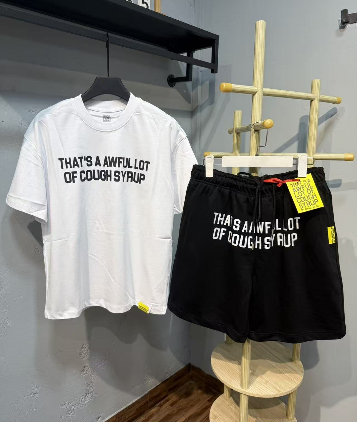 THAT'S A AWFUL LOT OF COUGH SYRUP Bold Wordmark Short-Sleeve Set