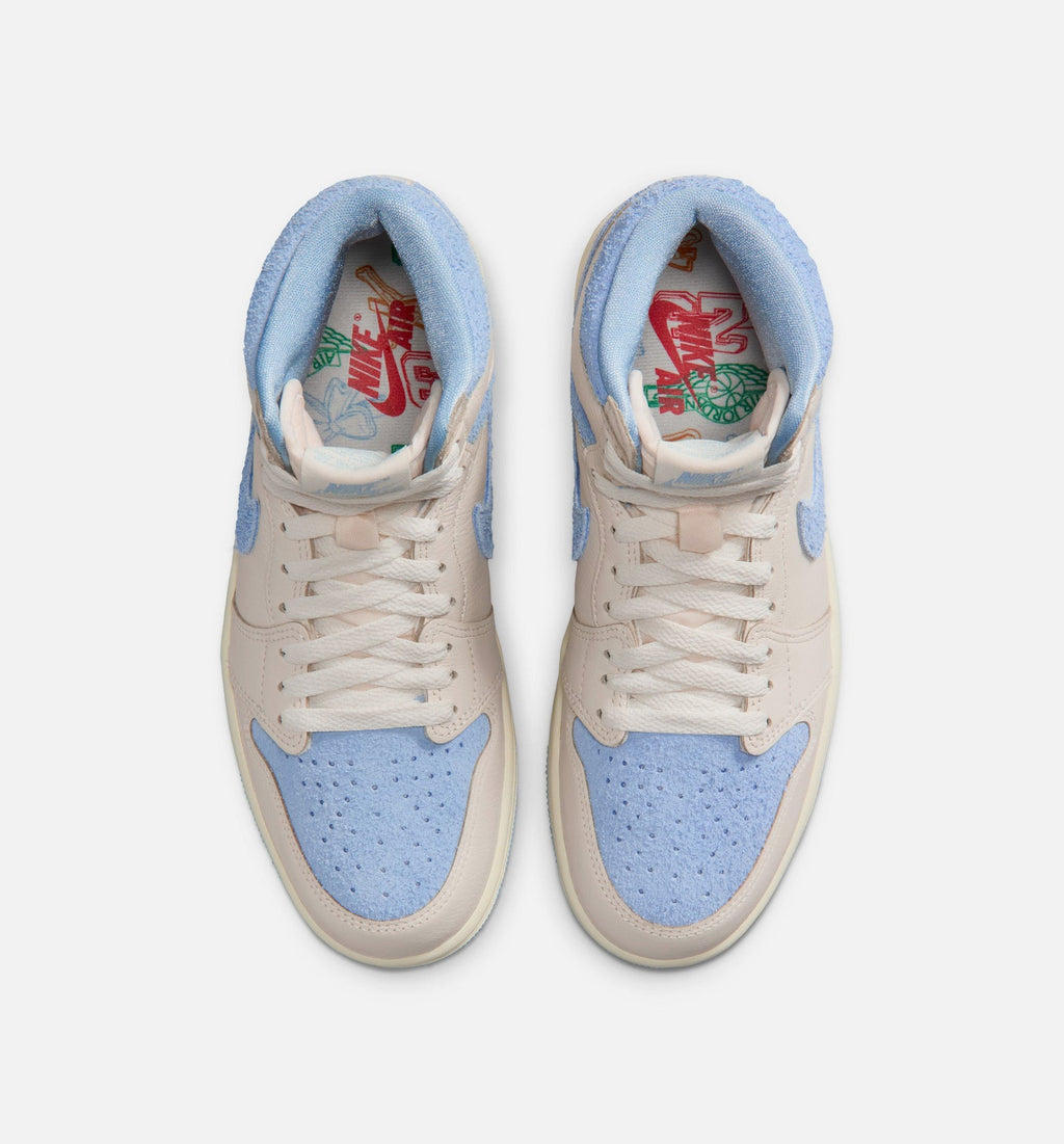 Air Jordan 1 Retro High OG Womens Lifestyle Shoe - Pale Ivory/Psychic Blue/Coconut Milk