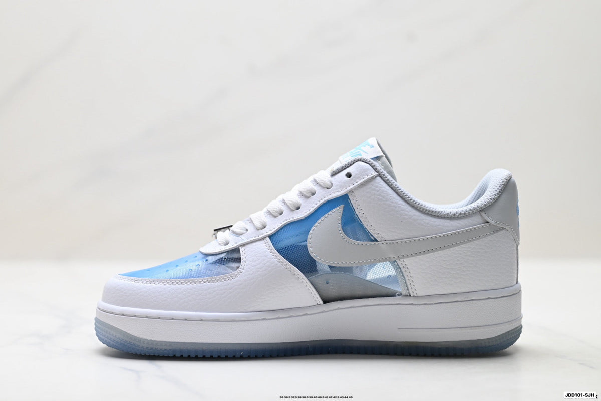 Nike Air Force 1 Low White Light Blue Gray Unisex Sneakers Style 20