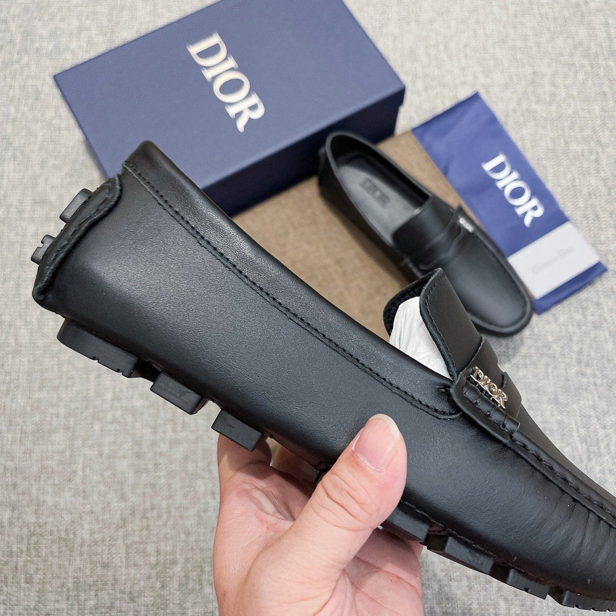 Dior Men's Black Moc-Toe Loafers