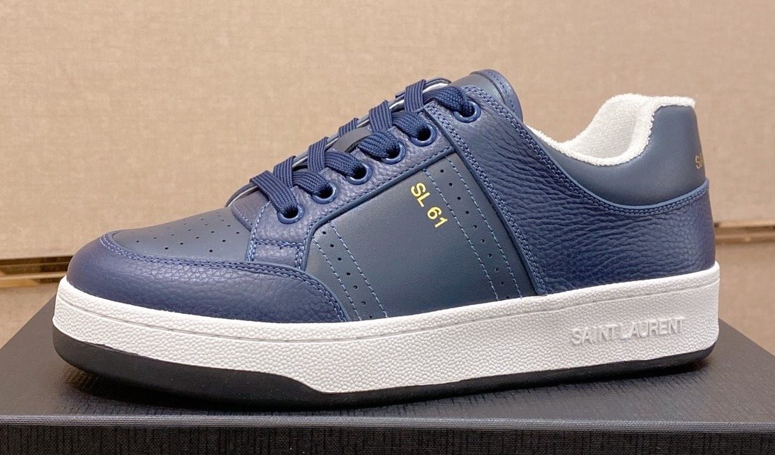 Saint Laurent SL 61 Navy Blue and White Sneakers