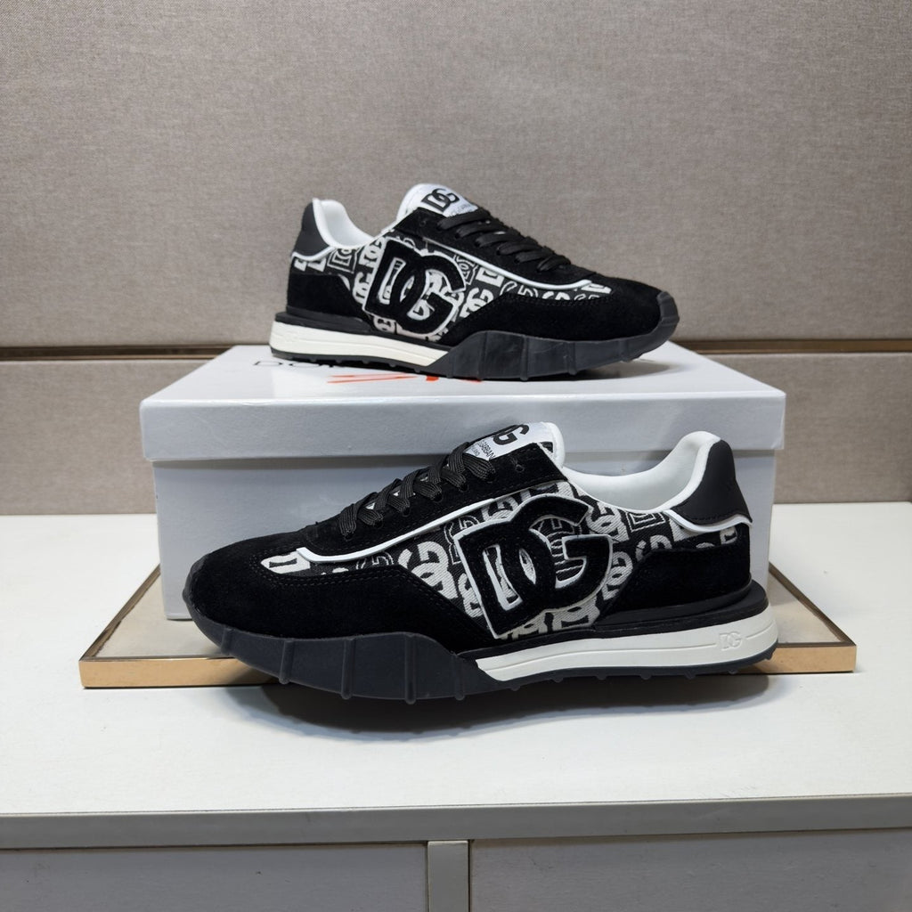 Dolce & Gabbana Logo Panel Low-Top Sneakers - Black and White