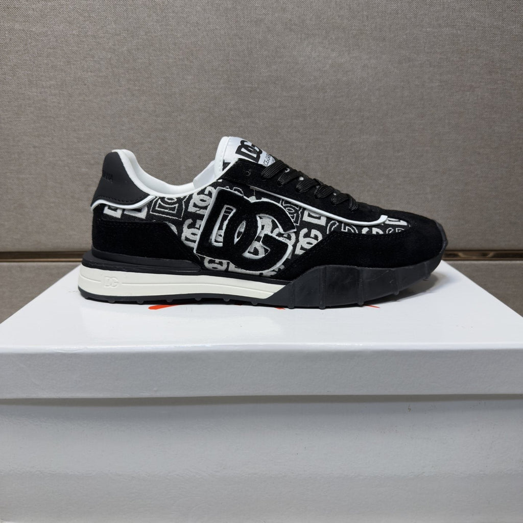 Dolce & Gabbana Logo Panel Low-Top Sneakers - Black and White