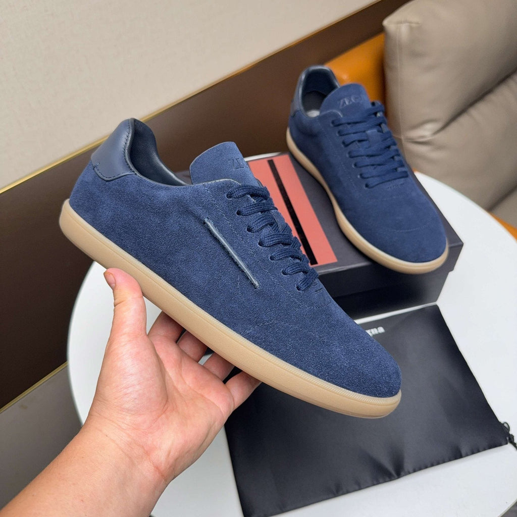 Zegna Suede Low-Top Sneakers
