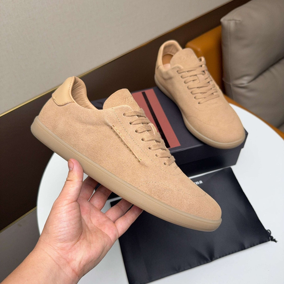 Zegna Suede Low-Top Sneakers