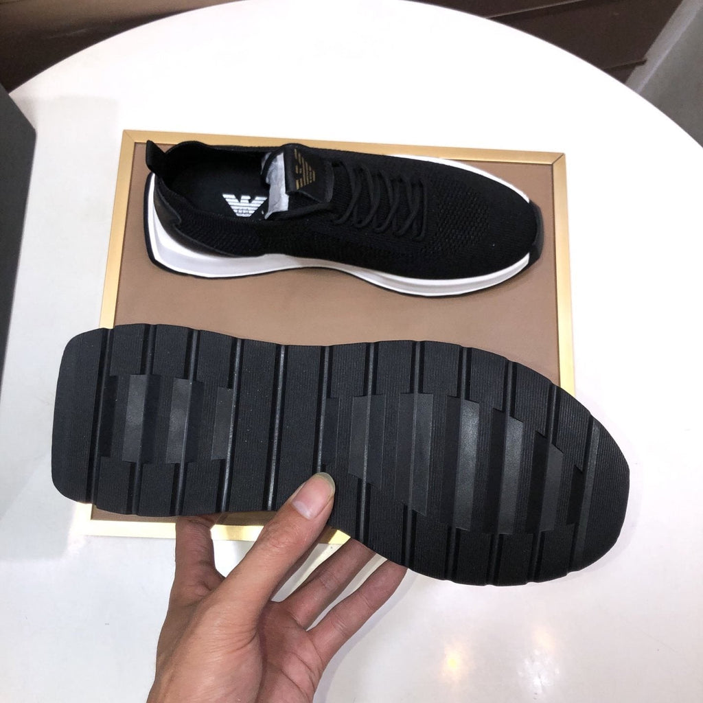 Giorgio Armani Men's Knit Lace-Up Sneakers