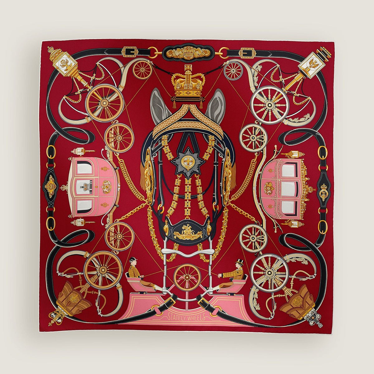 Hermès Carriage and Wheel Silk Scarf