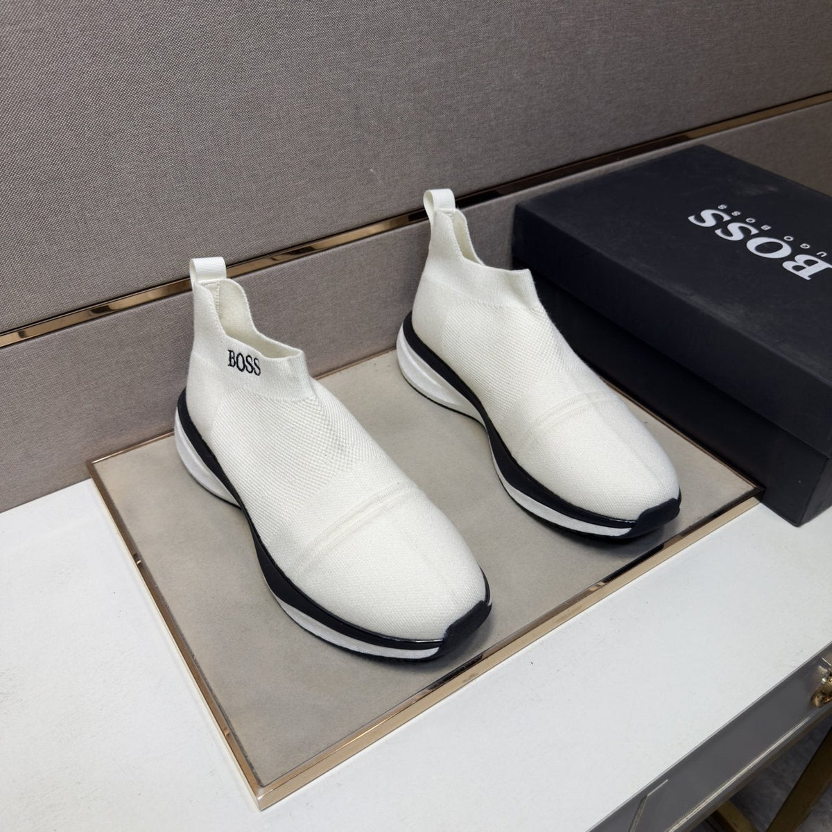 BOSS Textured Slip-On Sneakers