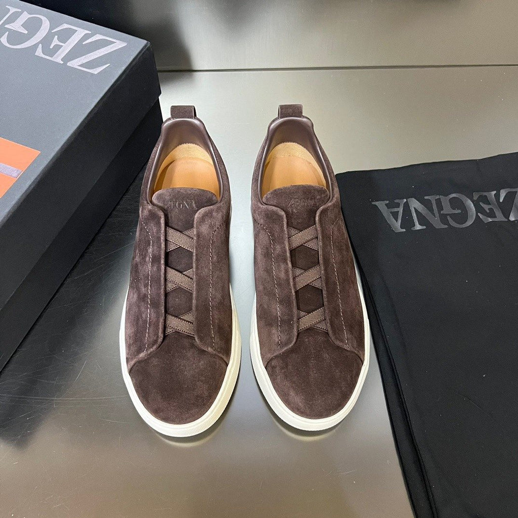 Zegna White Slip-On Sneakers