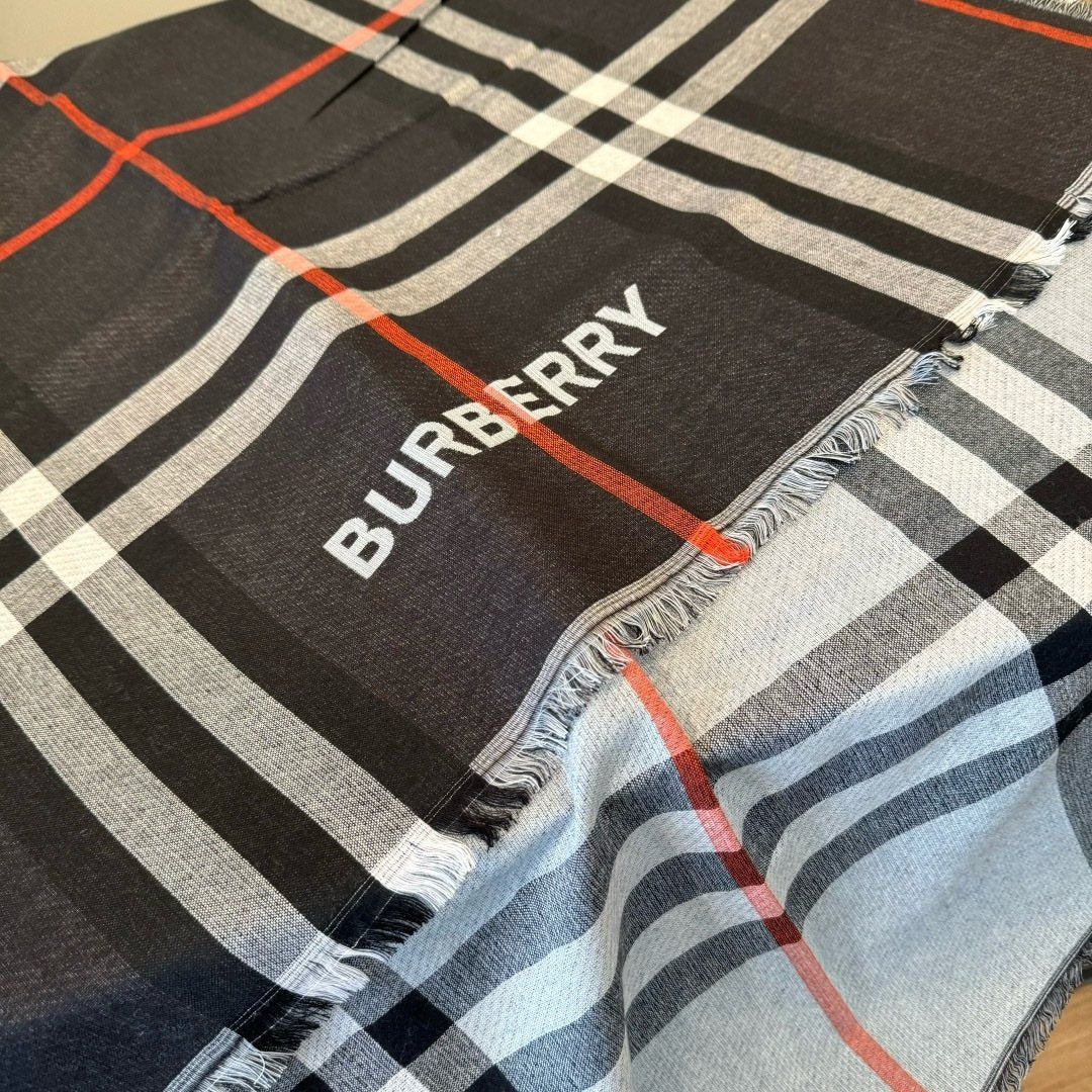 Burberry Plaid Fringe Scarf