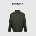 Burberry 25SS Shield Logo Spread Collar Denim Shirt Jacket — Olive