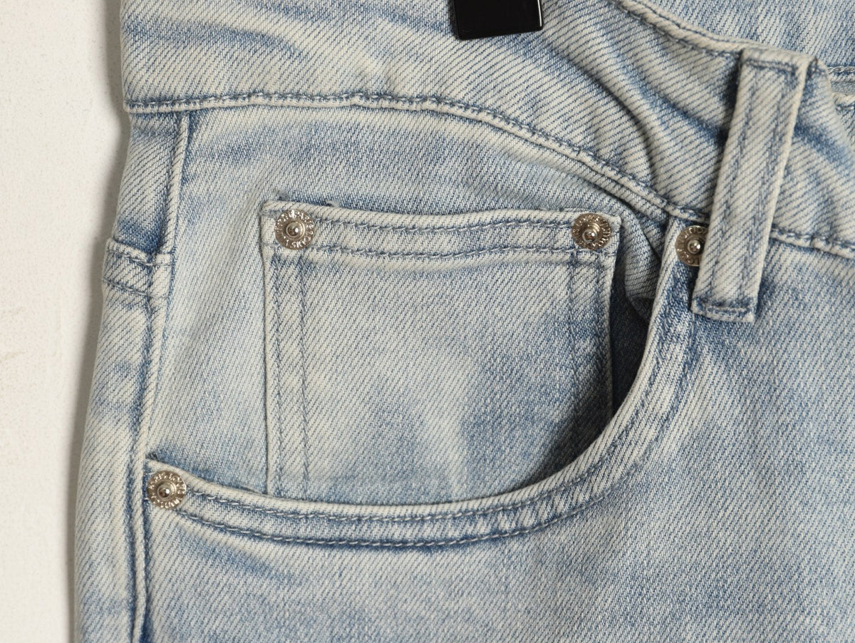 Louis Vuitton Back-Pocket Graphic Jeans - Light Gray